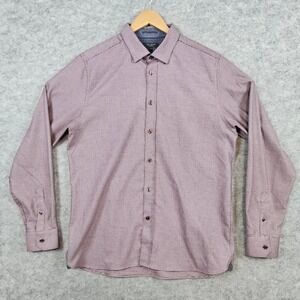 Ted Baker London Men's Burgundy Geometric Shirt Size‎ 5 (XL) Contrasting Trim